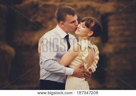 Gtoom Kisses A Woman Tender Posing Before The Haycocks
