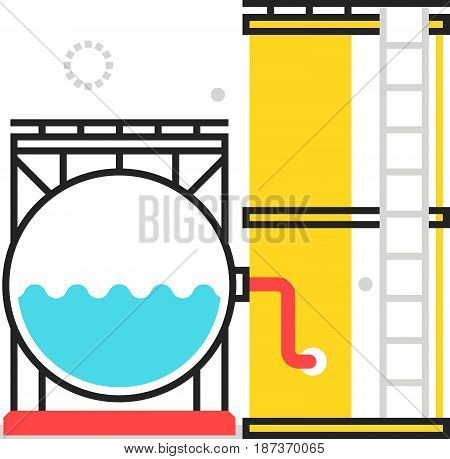 Color Box Icon, Storage Tank Illustration, Icon
