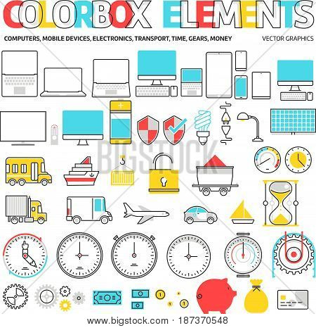 Color Box Icons, Elements Graphics.