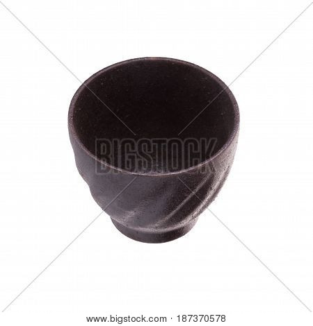Black Traditional Tea Cup Of Cast Iron Isolated On White Background
