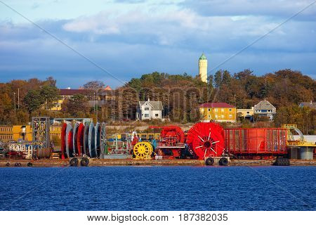 Cable storage in port of Stavanger Norway.
