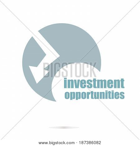 Business Concept. Words Investment Opportunities . Graphic Design For Your Design. Unusual Flat Logo