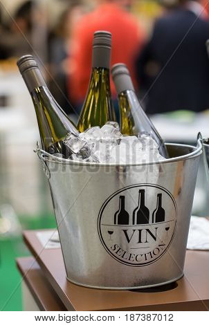 CRACOW POLAND - NOVEMBER 17 2016: International Wine Trade Fair ENOEXPO in Cracow is a professional event dedicated to wine. Every year the producers of wine from all around the world meet the importers distributors and representatives. Cracow. Poland