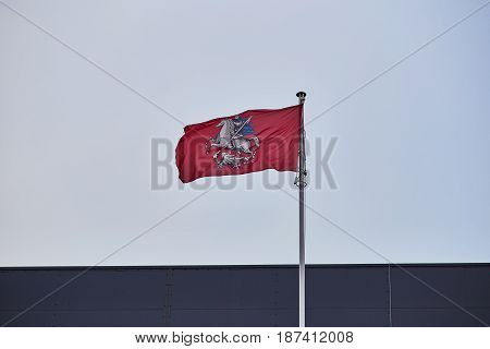 Georgy Victorious Flag In The Wind, Moscow