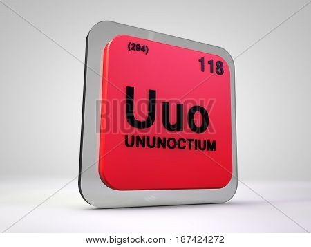 ununoctium - Uuo - chemical element periodic table 3d illustration