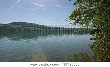 Lake Hallwilersee summer weather on the lake