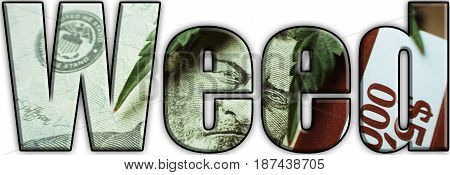 Weed Logo With Money Inside Letters High Quality