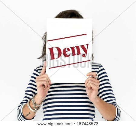 Disapprove rejection decline word on banner