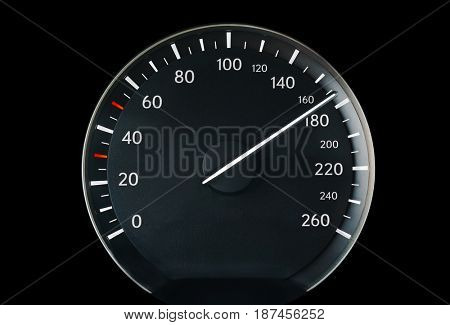 Speedometer of a car showing 170