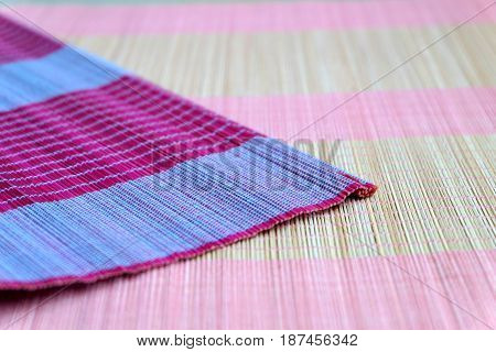 Background of bamboo mat plate, Colorful pattern, Bamboo texture, Blank space of bamboo mat, Japanese bamboo mat