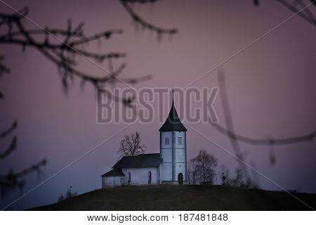 The church of Saint Jamnik in Slovenia.