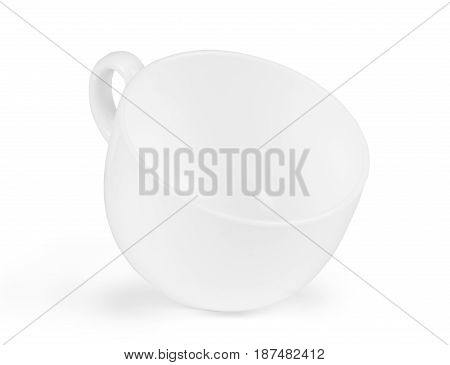 empty white coffee cup on white background