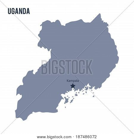 Vector Map Of Uganda Isolated On White Background.