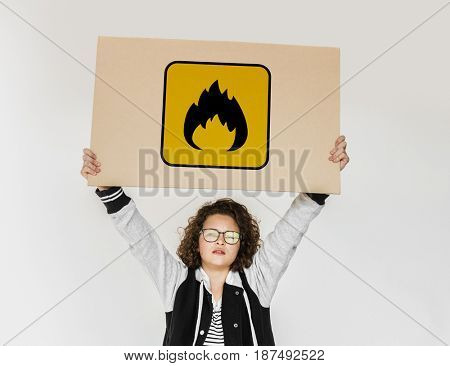Flamable danger hazard marking caution sign