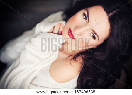 Studio portrait of a beautiful young girl
