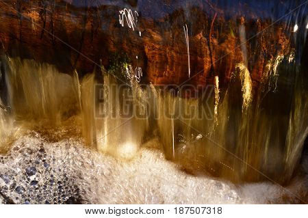 Stormy clean streams of spring water in a creek