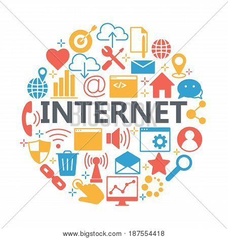 Universal internet icon to use in web and mobile UI, set of basic UI internet elements. silhouette web icons set.