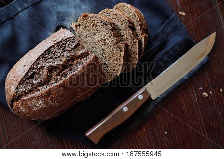 Black rye bread homemade fresh baking tasty