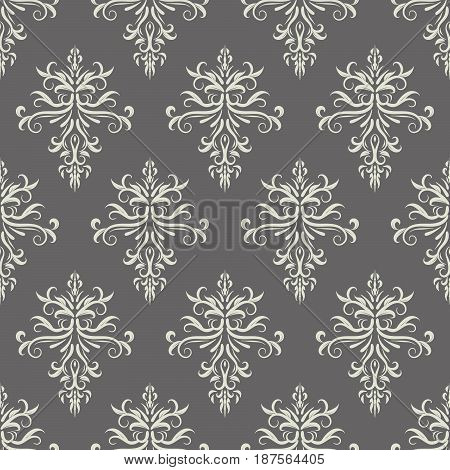 Vector seamless damask pattern . Vintage texture