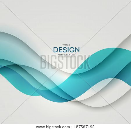 Abstract vector background, blue waved lines for brochure, website, flyer design. Transparent water wave. Science or technology design