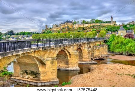Pont de Chinon, a bridge across the Vienne in Chinon - France, Indre-et-Loire