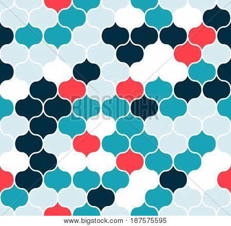 Abstract background in Oriental style. Bright colors. Mosaic of colors and shapes.