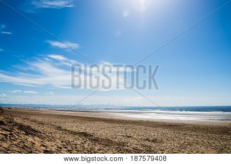 Formby Beach  Near Liverpool On A Sunny Day