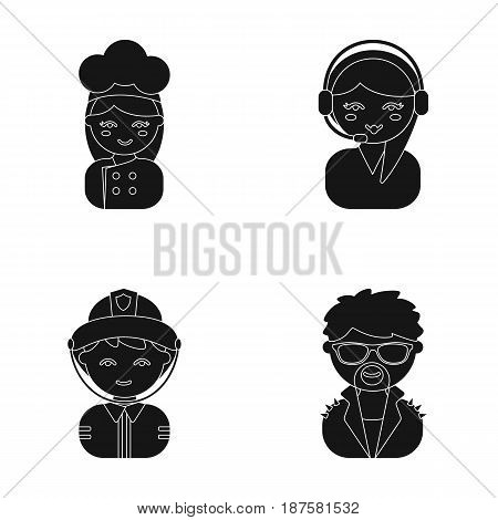 Cook, operator, fireman, artist.Profession set collection icons in cartoon style vector symbol stock illustration .