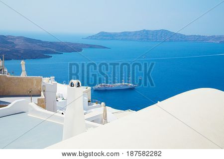 Beautiful views of santorini islan  Greek Resort