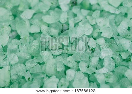 Surface coated with the salt crystals as a shallow depth of field backdrop composition