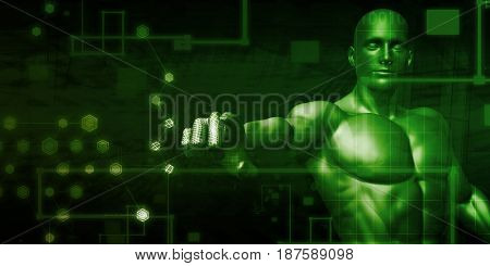 Cloud Security Network with Automated Detection Software 3D Illustration Render