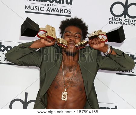 LAS VEGAS - MAY 21:  Desiigner, Sidney Royel Selby III at the 2017 Billboard Awards Press Room at the T-Mobile Arena on May 21, 2017 in Las Vegas, NV