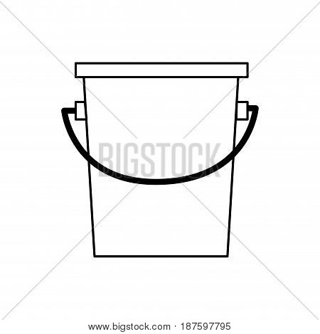 bucket fishing equipment object outline vector illustration