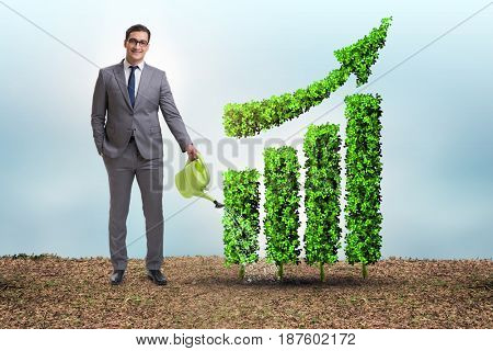 Businessman in recyling sustainable business concept