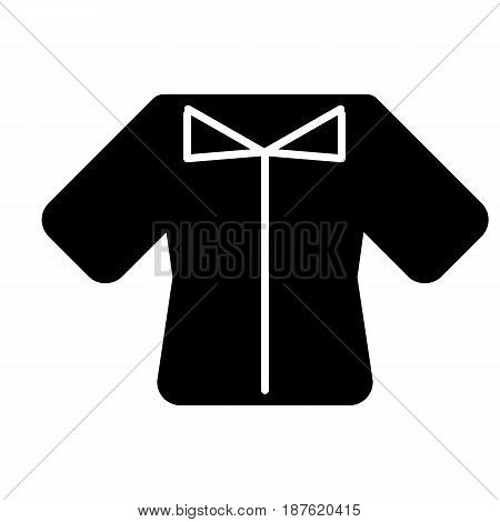 Woman t-shirt vector icon. Black and white shirt illustration. Solid linear clothing icon. eps 10