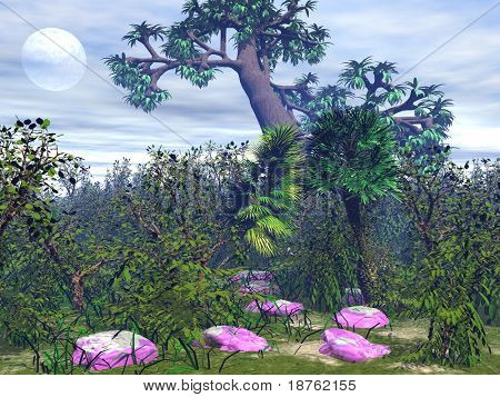 paysage de jungle style avatar film