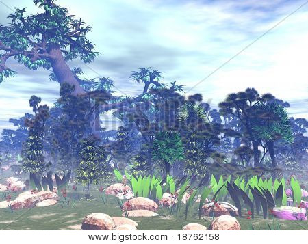 paysage de jungle style avatar film