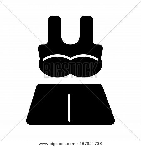 Woman lingerie vector icon. Black and white Swimsuit illustration. Solid linear clothing icon. eps 10