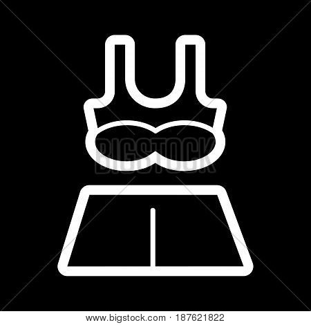 Woman lingerie vector icon. Black and white Swimsuit illustration. Outline linear clothing icon. eps 10