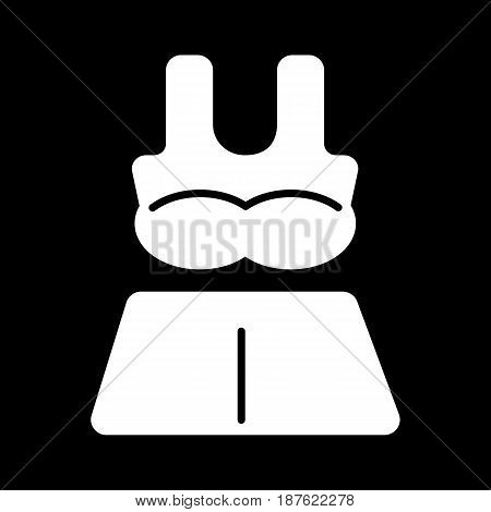 Woman lingerie vector icon. Black and white Swimsuit illustration. Solid linear clothing icon. eps 10