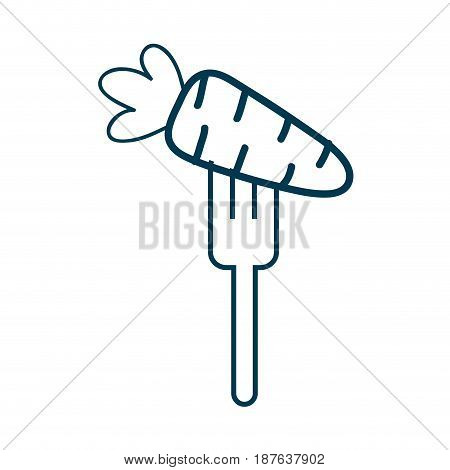 contour fresh carrot to prepair natural salad, vector illustration