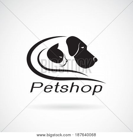 Vector of an dog and cat design on white background. Petshop