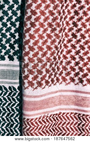 The Texture Of   Cotton Traditional Symbolic  Arabian  Scarf
