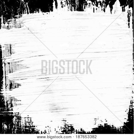 White black painted vector background. Whitewash on a black background