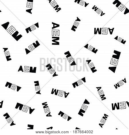 AEM - Seamless Pattern Hand Drawn Lettering Abbreviation for All Employee Meeting. Vector Illustration Backdrop Quote. Handwritten Inscription Phrase for Office, Presentation, T-shirt Print, etc.