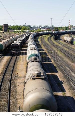 transportation of the tank with liquefied gas on the railroad.