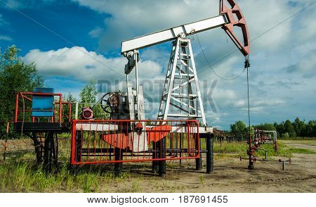 Oil pump, at the oil field in the northern part of Russia