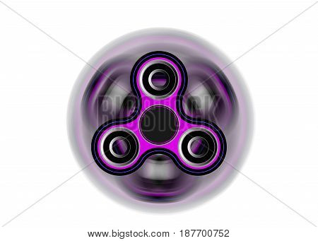 spinner icon - toy for stress relief and improvement of attention span. Filled with pink and black color. 3D render Illustration