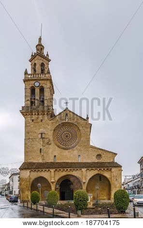 San Lorenzo church in Cordoba Spain. It was built between around 1244 and 1300 in a transitional style between Romanesque and Gothic architecture.