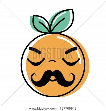 kawaii nice sleeping orange fruit, vector illustration